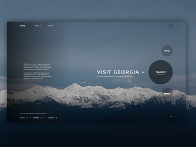 Tour platform for Georgia design minimal typography ui ux web website