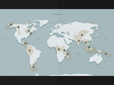 World Map, Wildlife Conservation Society carto cartography global regions gold map robinson robinson projection texture wcs wildlife conservation society world