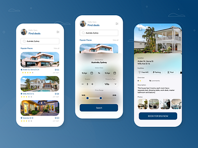 Villa Booking App app design experience interface minimal product ui ux villa