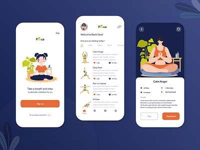 Meditation App app design experience interface meditation minimal product ui uiux ux