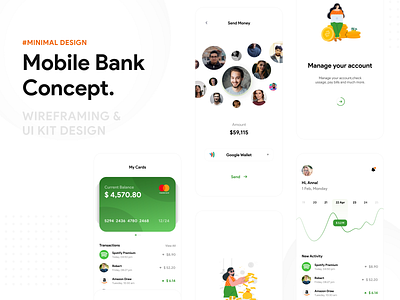 Mobile Bank App app art bank design experience illustration interface minimal mobile bank product ui uiux ux