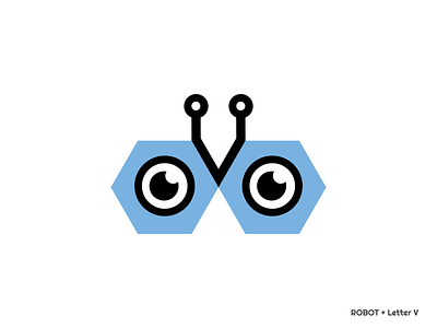 ROBOT + V brand design branding lettermark logo logo design logotype modern logo monogram robot symbol textlogo typography wordmark