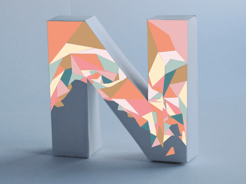 N for 36 days of type 36daysoftype aftereffects alphabet animation design frame animation letter motion paper