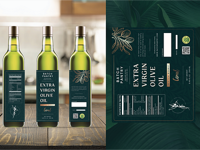 BATCH PANTRY - Olive Oil Bottle Label Design