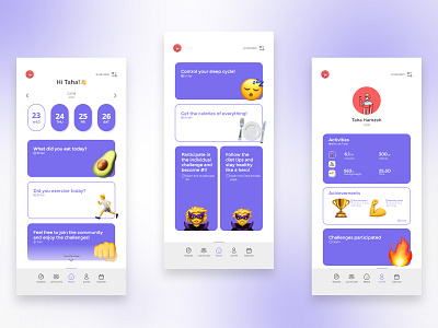 Health tracking app concept design persian ui