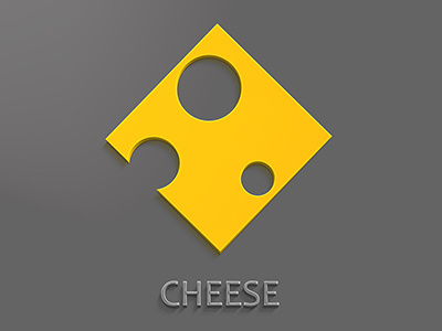 Cheese flat icon logo