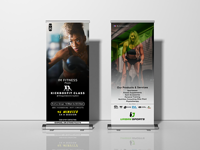 Roll Up banner | Pull Up Banner | Retractable Banner ad banner design fitness girl girl character gym roll up rollup
