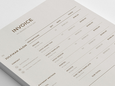 Minimal Invoice design illustration invoice minimal typography vector