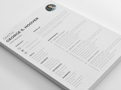 Minimal Resume design illustration invoice minimal resume cv typography vector