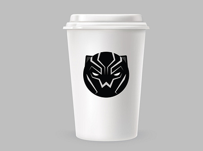 panther mug branding design flat icon illustration logo minimal vector
