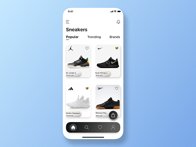 Sneaker App UI application design ios sketch ui ui design ux