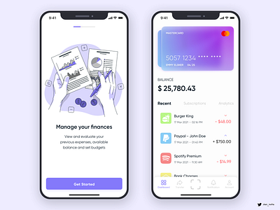 Credit Card App (Light mode) application color finance financial app glass glass effect glassmorphism illustration mastercard mobile mobile app mobile application design payment paypal sketch ui design