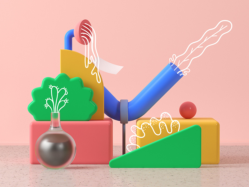Flora art direction plants 2d illustration 3d illustration