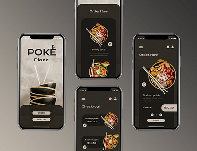 Poké Place app branding design minimal ui web website