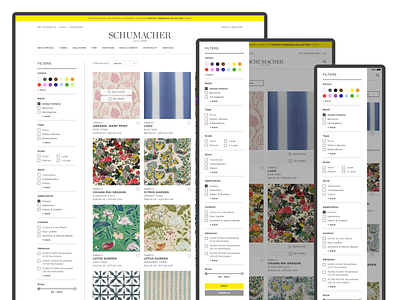 Schumacher - Filter design desktop ecommerce fabric mobile responsive design shop shopping tablet ui user experience user interface ux