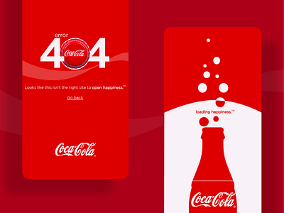 Coca-Cola - Error404 & Loading Page 404 404 error 404page brand brand design branding branding design cocacola design designs illustrator loading loading screen screen ui ui design uiux vector