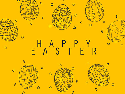 Easter eggs branding design easter easter egg easter holiday font graphic design illustration inspiration post card yellow