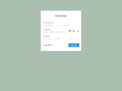 Daily UI :: 002 Credit Card Checkout daily 100 challenge dailyui dailyui002 ui