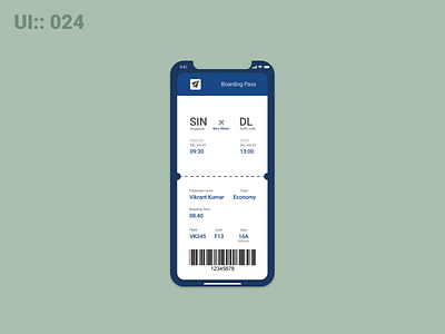 Daily UI :: 024 Boarding Pass