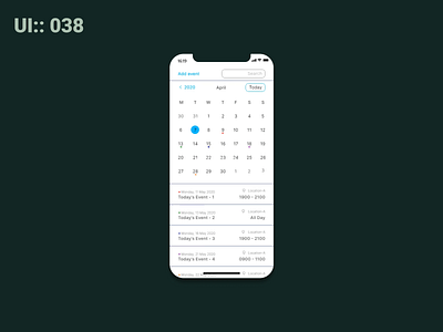 Daily UI :: 038 Calender daily 100 challenge dailyui dailyui038 framer ui