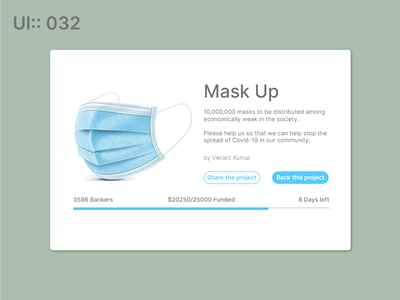 Daily UI :: 032 Crowdfunding Campaign