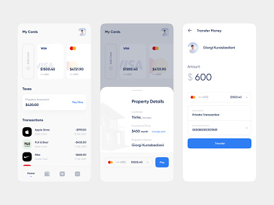 Financial App Design by Giorgi Kurasbediani on Dribbble