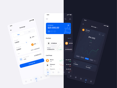 Crypto Currency App UI Design app design app ui app ui design app ui ux bitcoin crypto crypto app crypto currency crypto ui currency dark ethereum mobile ui ui design ui ux design uiux design user interface ux ux design