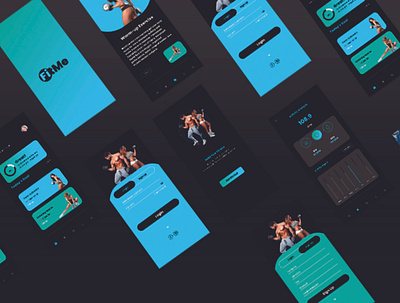 FitMe Fitness App animation brand profile creative design figma illustration landing page logo photoshop ui ux