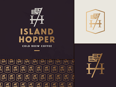 Island Hopper - Proposal coffee coldbrewcoffee flag gold logo mark military monogram purple usa
