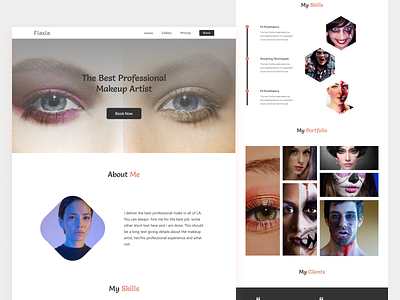 Makeup artist porfolio 100daysofui dailyui figma homepage landing page landingpage makeup makeup artist portfolio ui