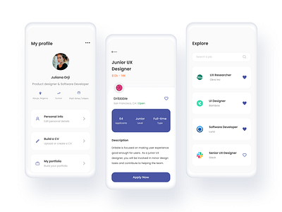 Job listings app 100daysofui dailyui design figma ui