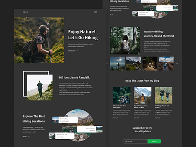 Landing page for Hiking Blog