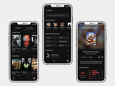 Clamore: Movie Review App 100daysofui app dailyui design figma figmaafrica figmadesign homepage movie app ui