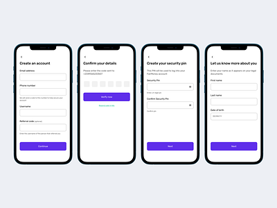 Onboarding screen for fintech app