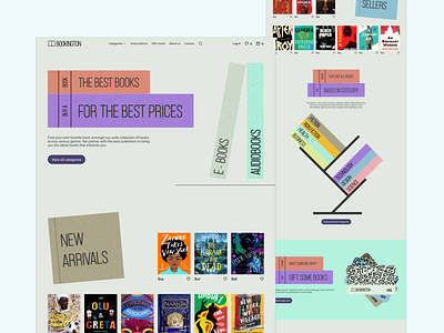 Landing page for a book store