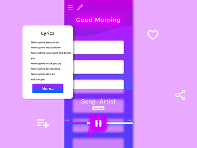 Music App design minimal music ui