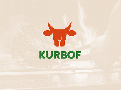 KURBOF - Logo Design beef brand identity branding brandmark bull green grill logo logomark organic red restaurant logo steak