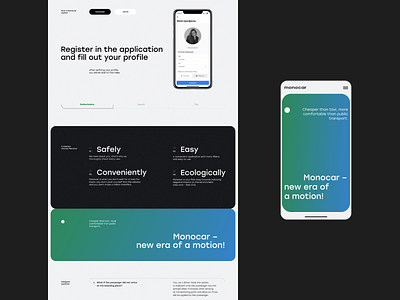 Carpooling service carpooling design landing page minimal ui web