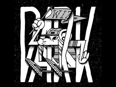 Dark Alley Ratz black character design illustration rat