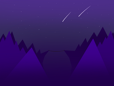 Star Mountains flat design hills mountains procreate purple stars