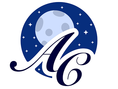 Logotype "AC" blue branding design illustration illustrations illustrator image logo logotype moon stars vector