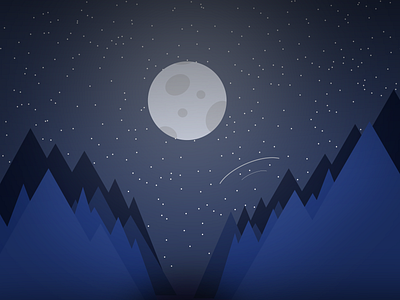 Mountains art blue design illustration illustrations illustrator image moon mountain mountains planet stars vector vectornator