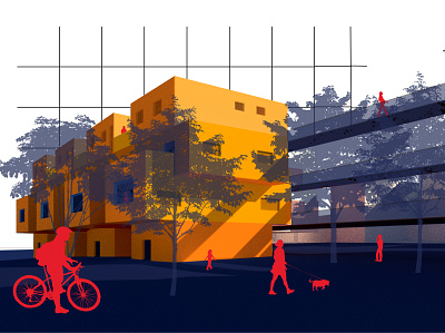 Habitação estudantil arquitetura fauusp illustration illustration digital ilustração