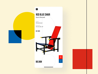 Daily UI 12 | E-Commerce Shop bauhaus chair daily 100 challenge daily ui dailyui dailyuichallenge ecommerce ecommerce app ecommerce design ecommerce shop furniture furniture app rietveld ui