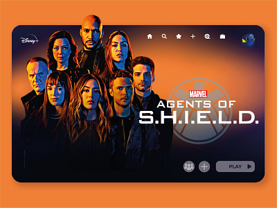 Daily UI 25 | TV App agents of shield agentsofshield daily 100 challenge daily ui dailyui dailyuichallenge disney disney plus disneyplus marvel streaming streaming app tv tv app tv series tv show ui