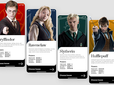 Daily UI 64 | Select User Type daily 100 challenge daily ui daily ui 064 dailyui dailyui064 dailyuichallenge gryffindor harry potter harrypotter hogwarts house selection hufflepuff ravenclaw slytherin ui