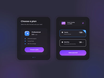 Subscription cards checkout credit card dailyui dark dark theme dark ui elements mobile paying process payment plan premium pricing plan question subs subscribe form ui ui design ux