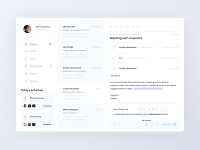 Mailbox Concept Application app application clean concept design deskopt email email design inbox light ui macos mail mailbox ui ux web site webdesign