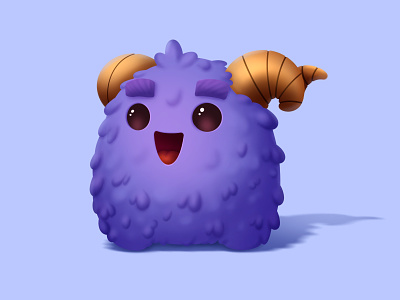 Cute monster character illustration procreate