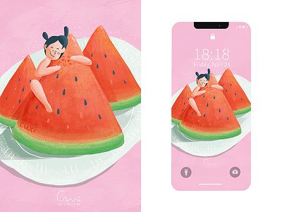 have a nice day happiness illustration summer wallpaper watermelon